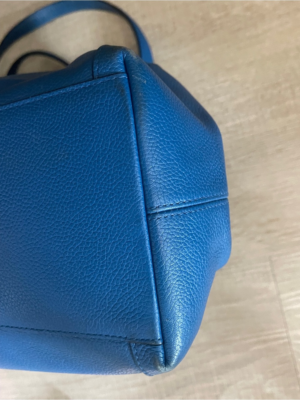 COACH Edie 31 Cobalt Blue Pebbled Leather Shoulder Bag - Picture 9 of 14